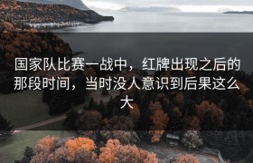 国家队比赛一战中，红牌出现之后的那段时间，当时没人意识到后果这么大
