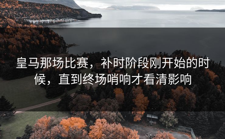 皇马那场比赛，补时阶段刚开始的时候，直到终场哨响才看清影响