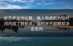 世界杯这场比赛，换人完成后的短时间内成了转折点，当时并不起眼却决定走向