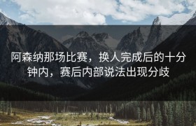 阿森纳那场比赛，换人完成后的十分钟内，赛后内部说法出现分歧
